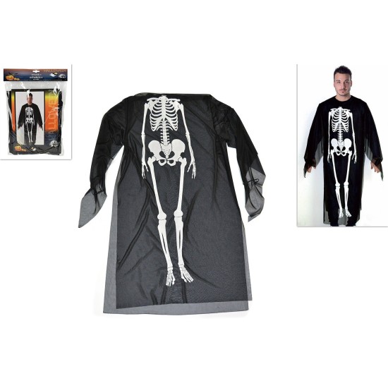 Vestito con scheletro per adulto Halloween