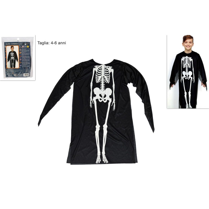 Vestito con scheletro per bambino Halloween