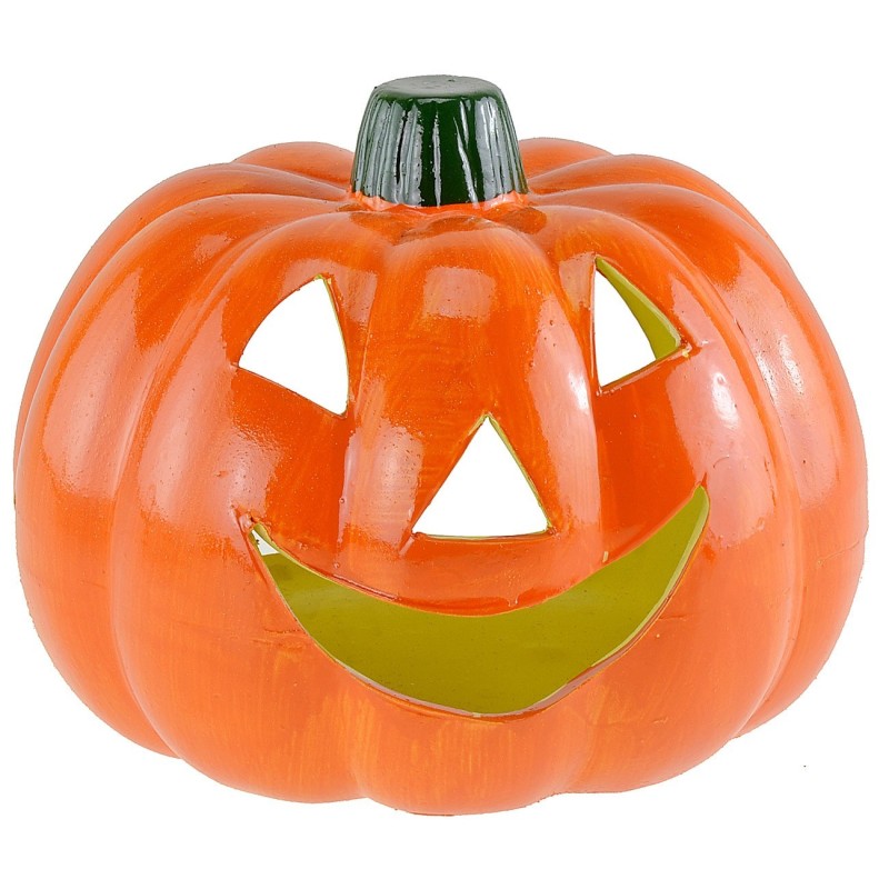 Calabaza portavelas para Halloween cm 18x15 h Mundo Pesebres