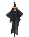 Strega volto chiaro con picchetto per Halloween h 107 cm