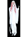 Fantasma colgante blanco con luces y sonido Halloween h 100 cm