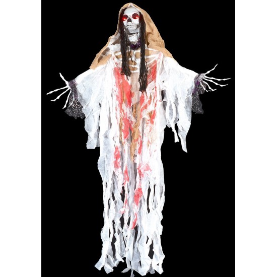 Colgante monstruo fantasma blanco con luces y sonido Halloween h