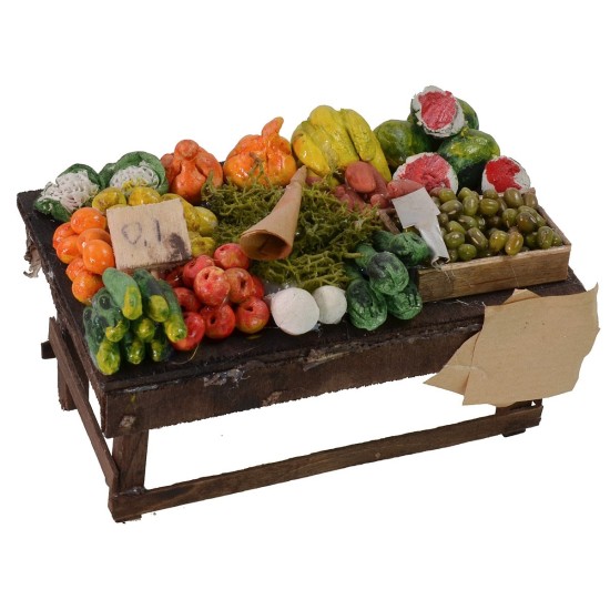 Banco de frutas y verduras cm 12x7x6 h Mundo Pesebres