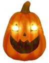 Pumpkin with battery-powered illuminated eyes for Halloween 15x20 cm h