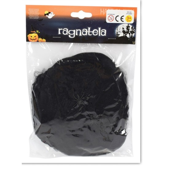 Ragnatela nera con ragni per Halloween 40 gr. Mondo Presepi