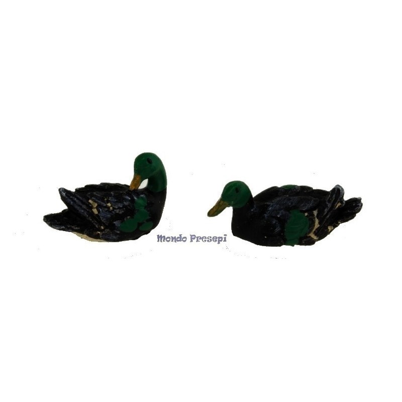 Conjunto de 2 patos de resina de 2,5 - 3 cm Mundo Pesebres