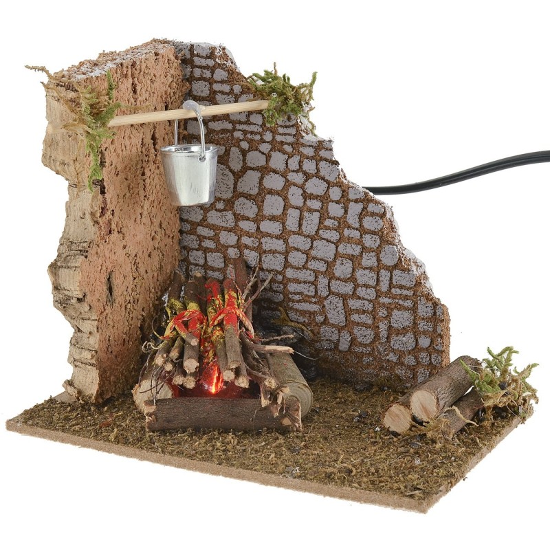 Functioning corner fire with flame effect lamp cm