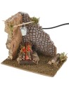 Functioning corner fire with flame effect lamp cm