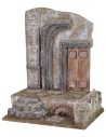 Rudere di tempio antico con portone cm 24x16,5x30 h per statue