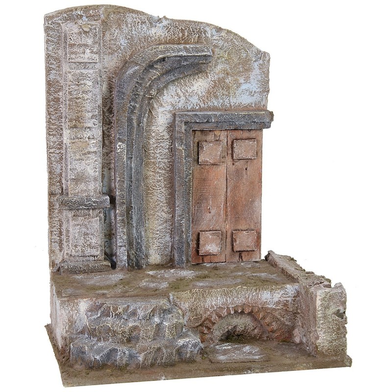 Ancient temple ruin with door 24x16.5x30h cm for statues