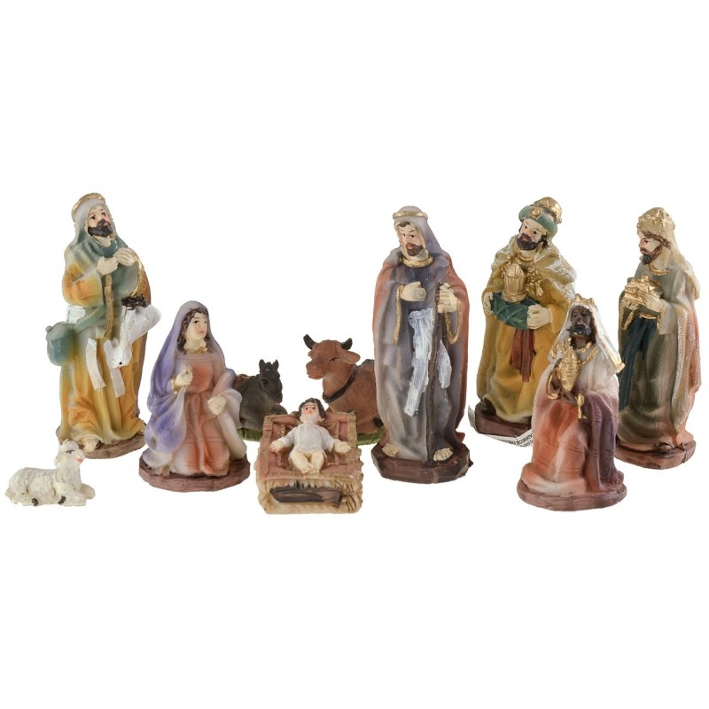 Natividad 10 figuras serie 9 cm en resina Mundo Pesebres