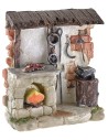 Bottega del fabbro con fuoco a batteria cm 11,5x4x12,5 h