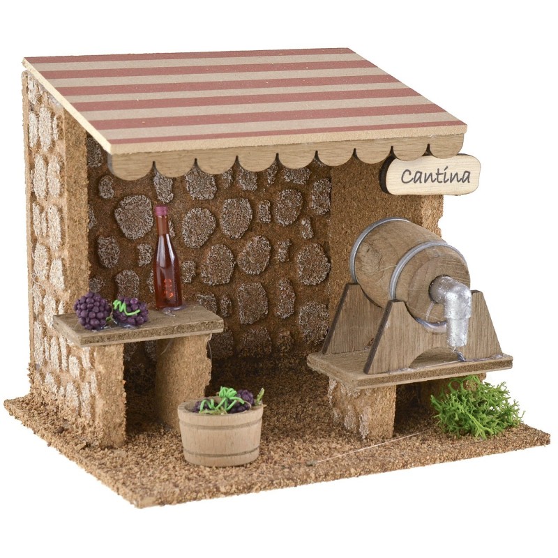 Cantina di vini per presepe cm 15x13x13 h legno, altezza