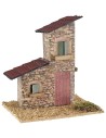 Stone house with lateral sloping roofs 12x9x13 cm h