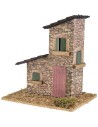 Casetta di pietre con tetti spioventi per presepe cm 12x9x13 h