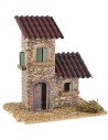 Stone house with front sloping roofs 12x9x13 cm h