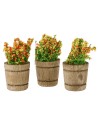 Set of 3 wooden vases with flowers for nativity scene ø 1.5 cm