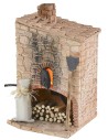 Horno enlucido con chimenea funcional para belén cm 10x10x17 h.