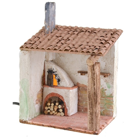 Forno stuccato e funzionante con tettoia cm 15x12x22,5 h