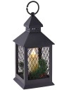 Lantern decorated with battery-powered candle 11.5x11.5x27.5 cm h