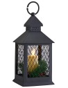 Lantern decorated with battery-powered candle 11.5x11.5x27.5 cm h