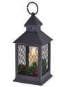 Lantern decorated with battery-powered candle 11.5x11.5x27.5 cm h