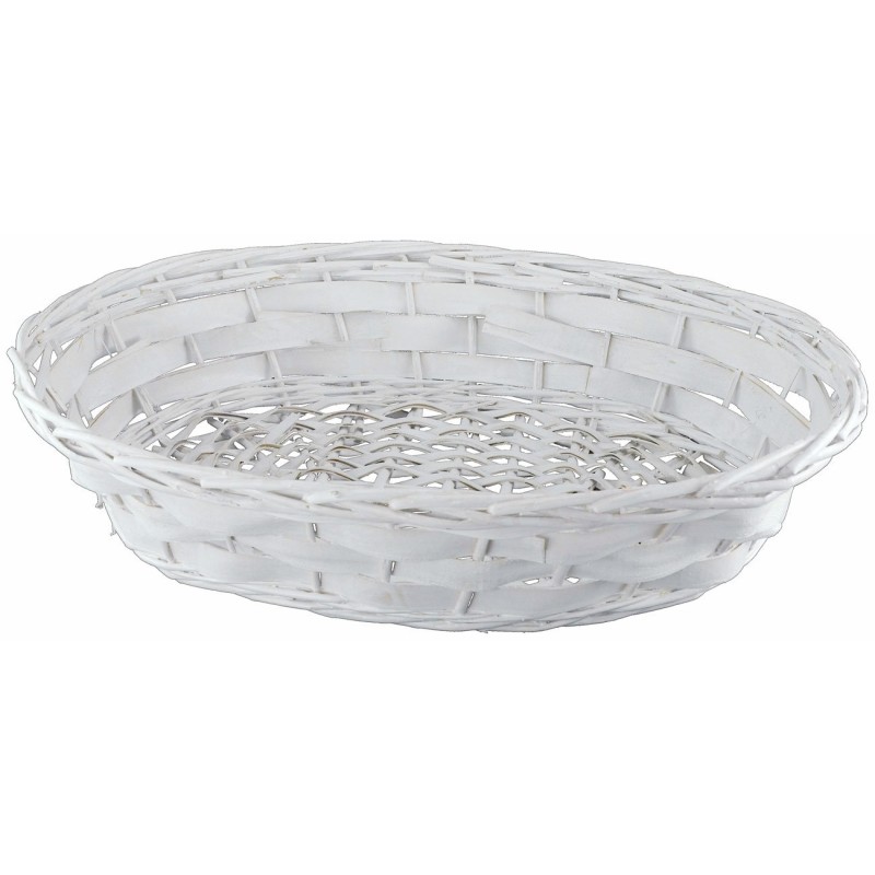 Cesta ovalada de mimbre blanco de 53x41x11,5 cm h mimbre, medidas