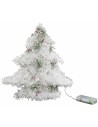 Albero di Natale bianco con micro led a batteria h 30 cm micro