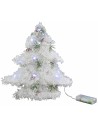 Árbol de Navidad blanco con micro luces LED a batería de 30 cm micro