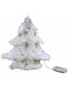 Albero di Natale bianco con micro led a batteria