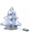 Árbol de Navidad blanco con micro luces LED a batería de 30 cm micro