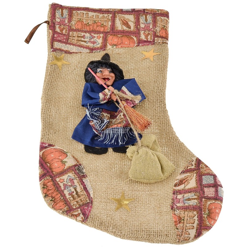 Calza befana con suoni e luci cm 24x42