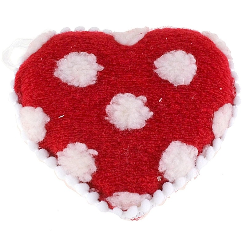 Appendino cuore a pois Natale cm 11,5x3,7x11 h appendino