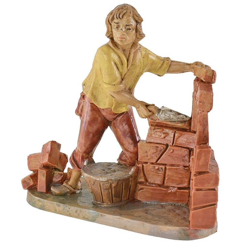 Figura de albañil de 10 cm en PVC lux Euromarchi base, serie