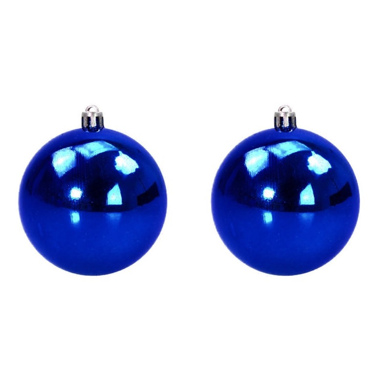 Juego de 2 bolas azules para árbol de Navidad ø 10 cm Bolas árbol