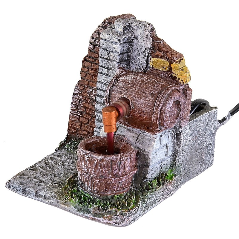 Working resin barrel with stone effect 9.5x12.5x11 h