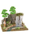 Paesaggio con cascata e lago per presepe cm 25x21x22 h