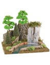 Cascada de montaña y lago para belén de 25x21x22 cm de altura.