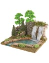 Paesaggio con cascata e lago per presepe cm 25x21x22 h