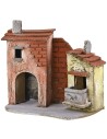 Casa per presepe con portone e balcone cm 17x9x16 h