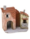 Casa per presepe con portone e balcone cm 17x9x16 h