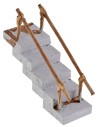 Scala dritta in legno con scorrimano cm 2,8x8,8x4,1 h