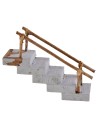 Scala dritta in legno con corrimano cm 2,8x8,8x4,1 h Mondo