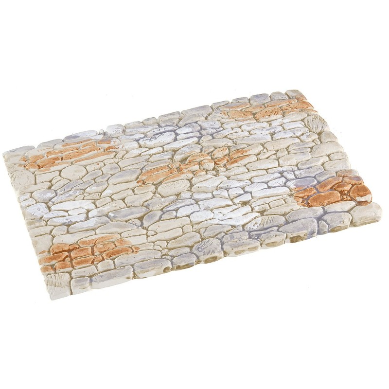 Light plaster wall mixed stones 25.5x15.5x1.4 h cm nativity scene