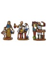 Set 3 statuine per presepe cm 3,5 serie, presepe, statue, base