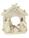 Natividad blanca con cabaña de 10,5x4,5x11 cm de altura cabaña, José.