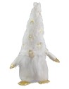 Gnomo blanco navideño con barba larga h 30 cm navideño