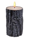 Trunk effect candle with battery-powered LED flame h 12.5 cm