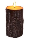 Trunk effect candle with battery-powered LED flame h 12.5 cm