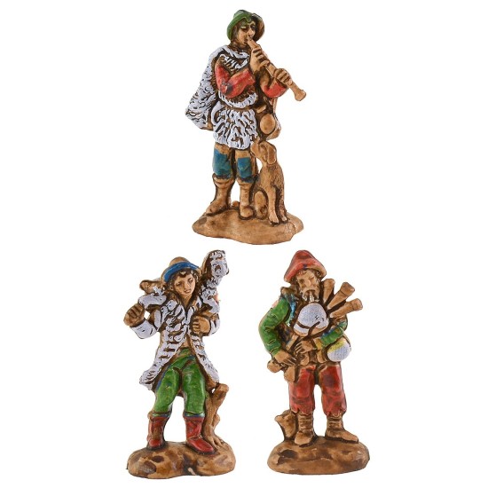 Set 3 statuine cm 3,5 per presepe serie, base, altezza, figure